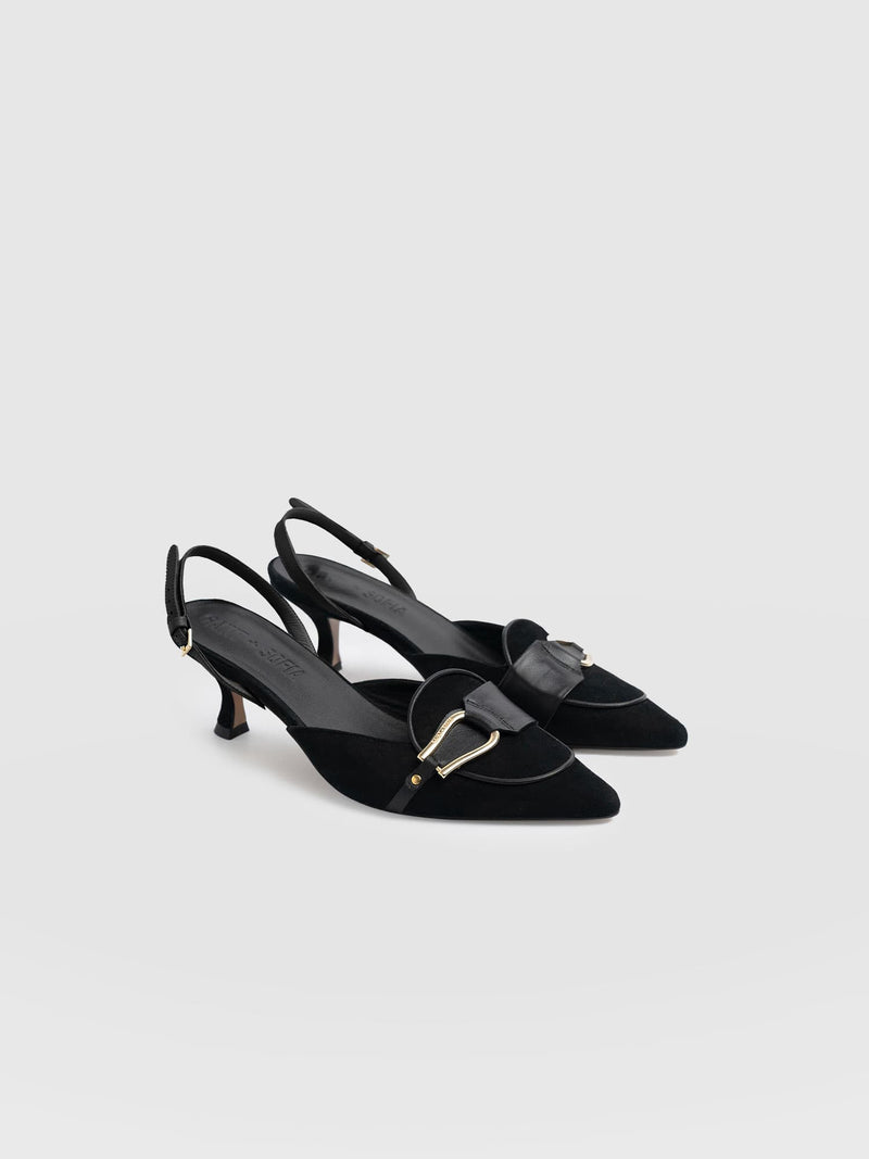Bridget Sling Back Heels - Black - Women's Sandalss | Saint + Sofia® USA