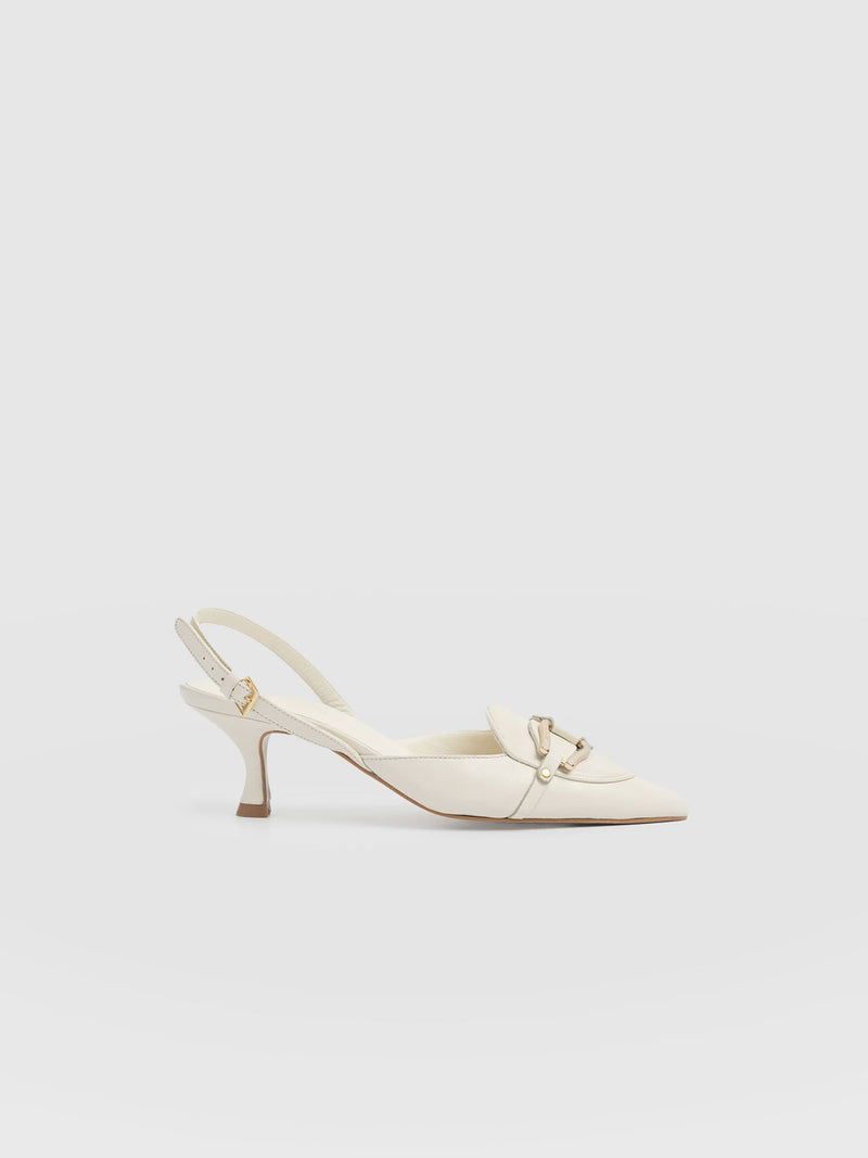 Bridget Sling Back Heels - Cream - Women's Sandalss | Saint + Sofia® USA