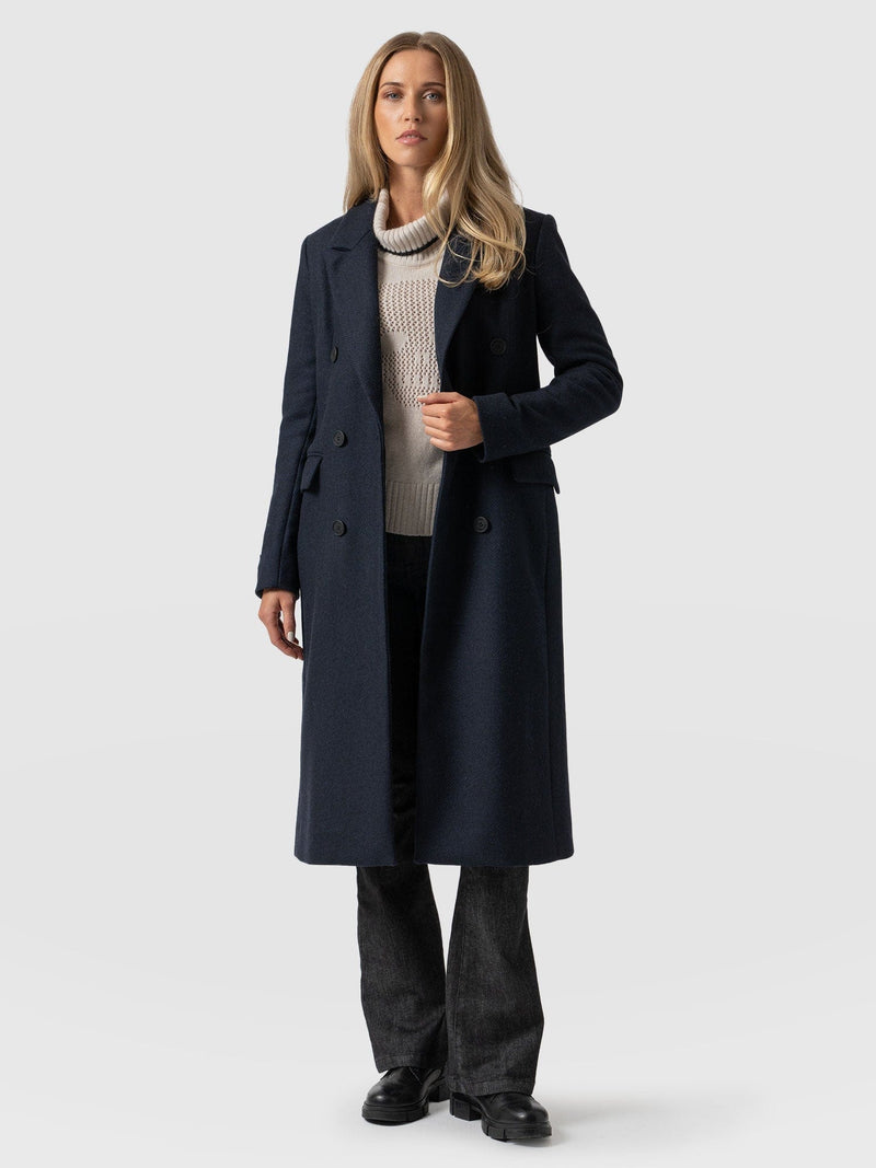 Cambridge Coat Navy Chevron - Women's Coats | Saint + Sofia® USA