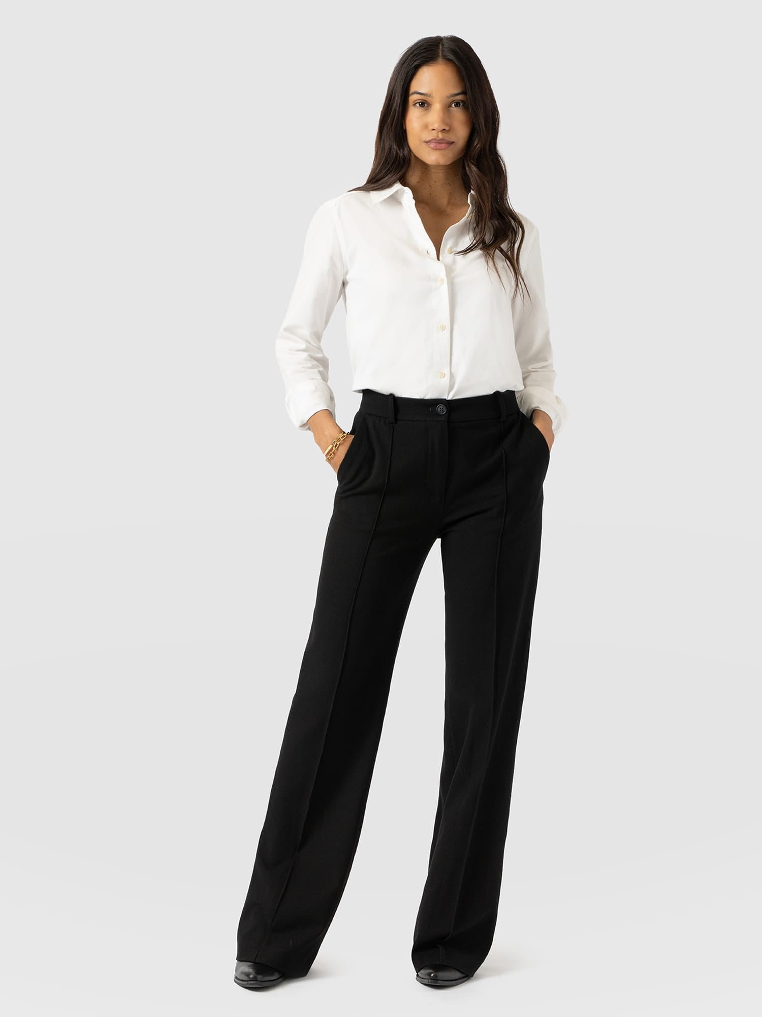 Cambridge Tailored Wide Leg Pant Black - Women's Pants | Saint and Sofia® USA