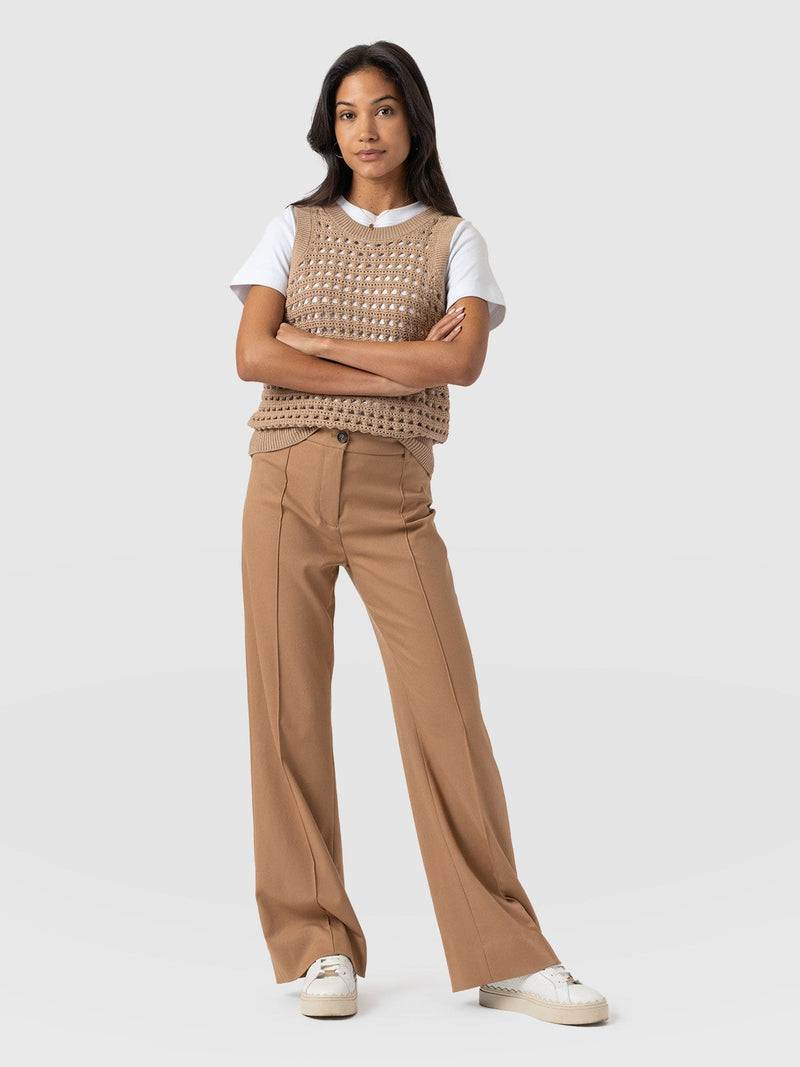 Cambridge Tailored Wide Leg Pant - Camel - Women's Pants | Saint + Sofia® US