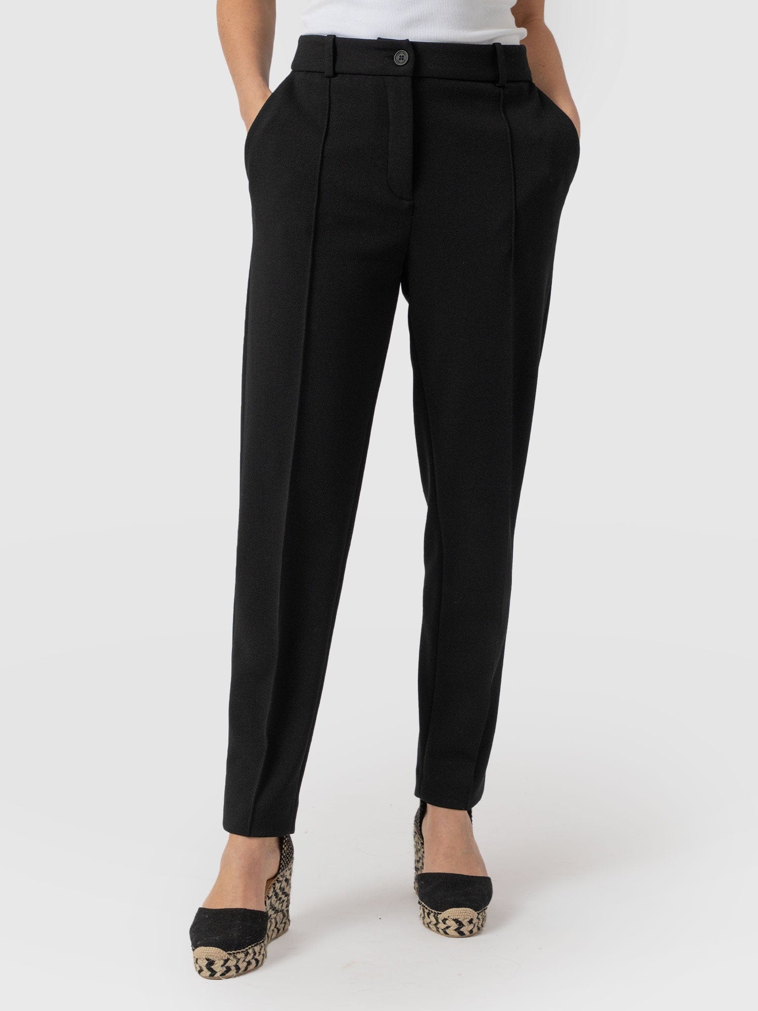 Cambridge Tapered Pant - Black - Women's Trouserss | Saint + Sofia® USA