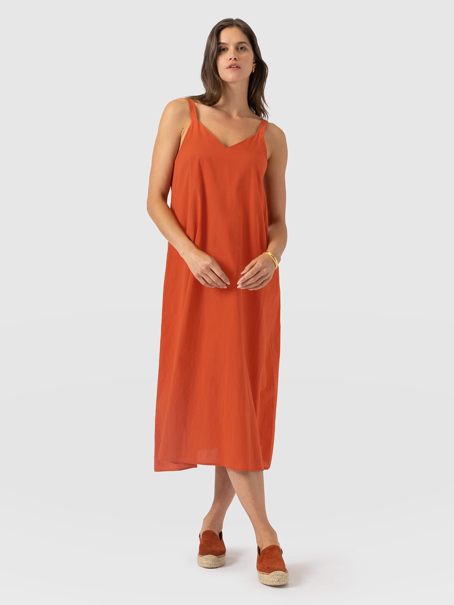 Candice A - Line Dress - Burnt Orange - Women's Dresses | Saint and Sofia® USA