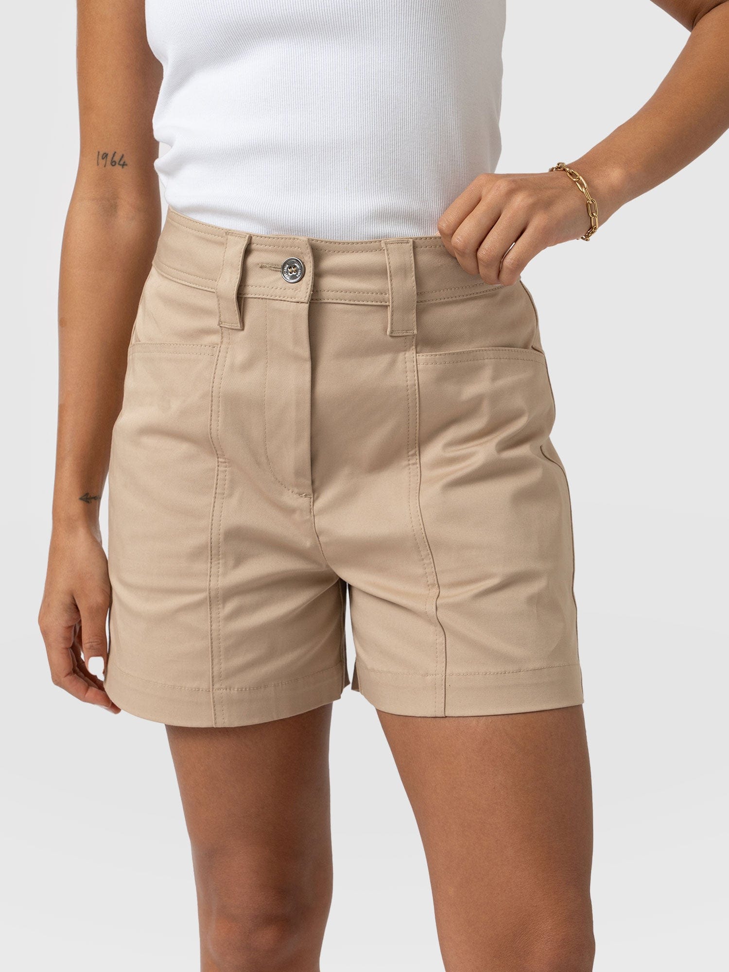Cargo Short Beige - Women's Shorts | Saint + Sofia® USA