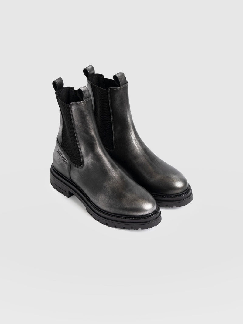 Carnaby Chelsea Boot - Gunmetal - Women's Shoes | Saint + Sofia® USA