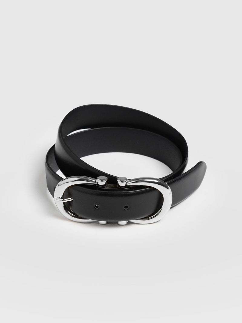 Chelsea Belt - Black/Silver - Women's Accessories | Saint + Sofia® USA