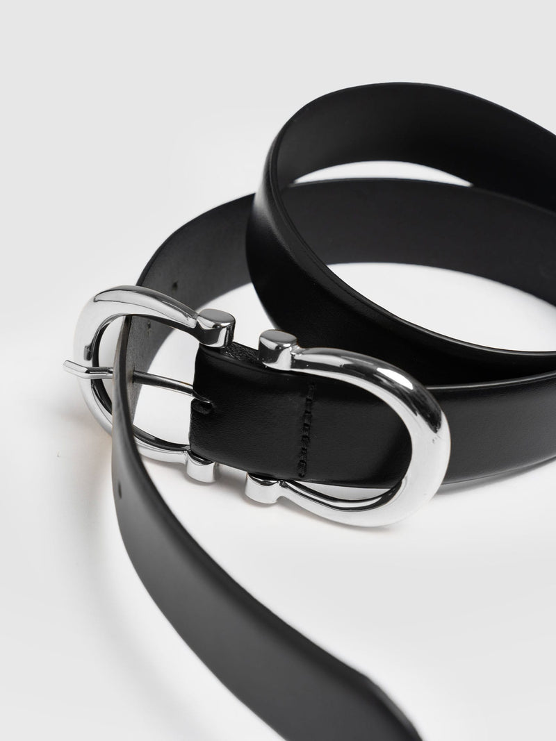 Chelsea Belt - Black/Silver - Women's Accessories | Saint + Sofia® USA