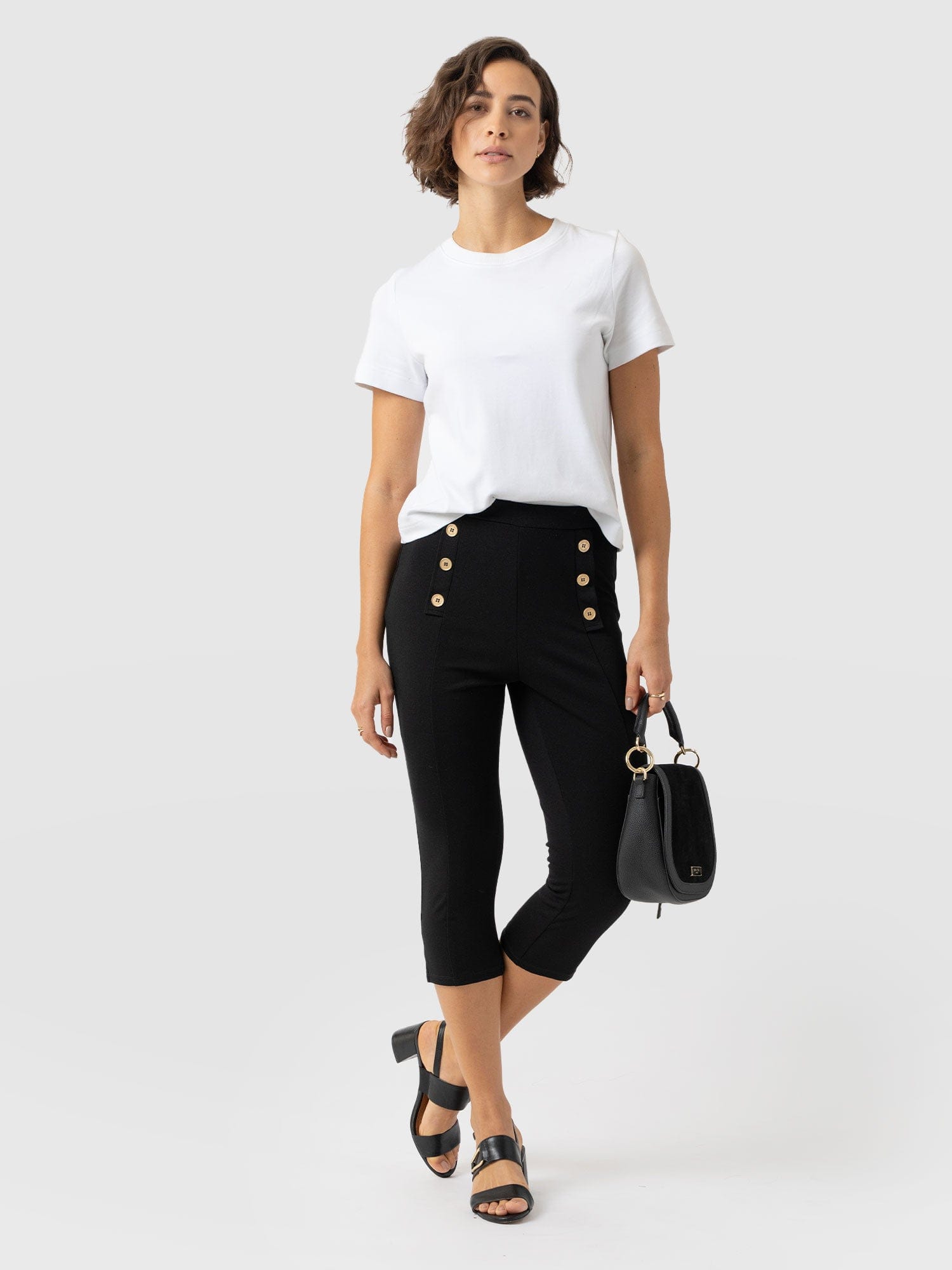 Chelsea Capri Legging - Black - Women's Trousers | Saint + Sofia® USA
