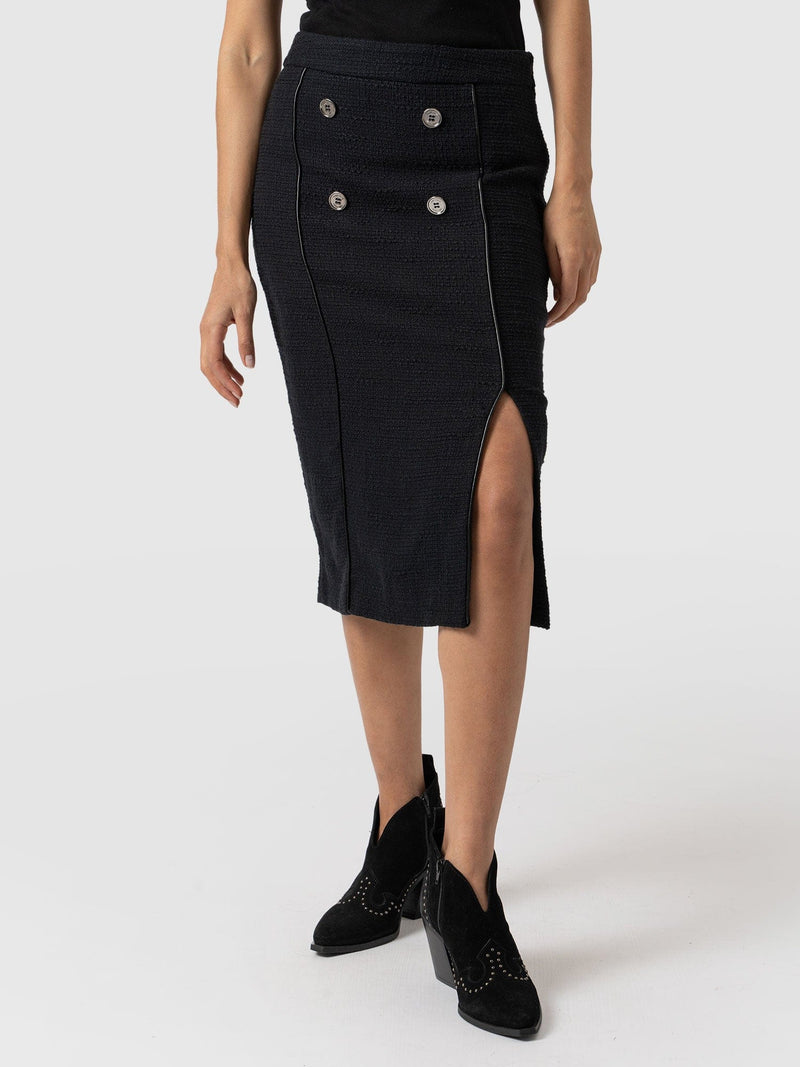 Chelsea Pencil Skirt Black Bouclé - Women's Skirts | Saint + Sofia® USA