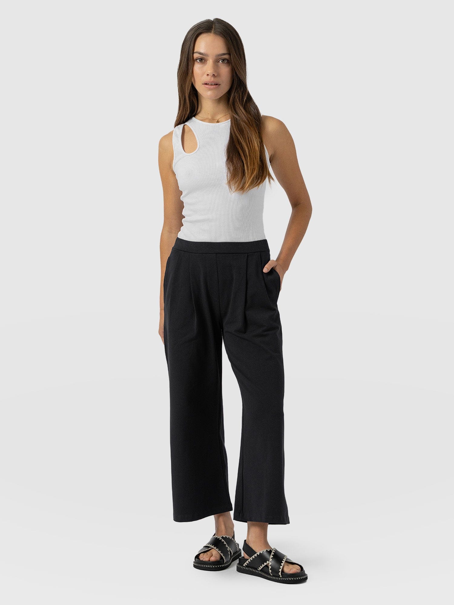 City Culotte Black Pleats