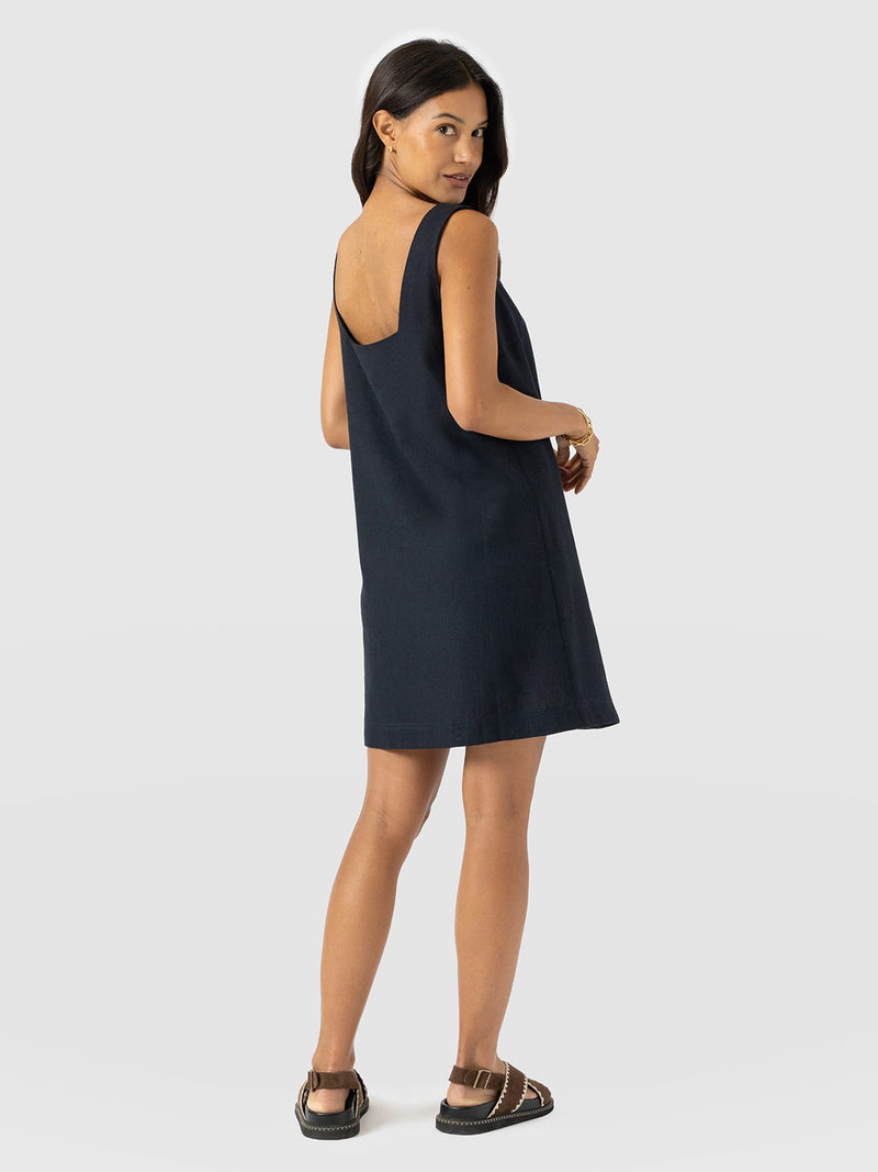 Corinne Linen Cami Dress - Navy - Women's Dresses | Saint + Sofia® USA