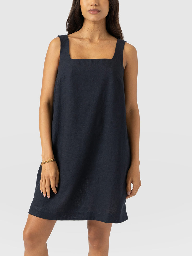Corinne Linen Cami Dress - Navy - Women's Dresses | Saint + Sofia® USA