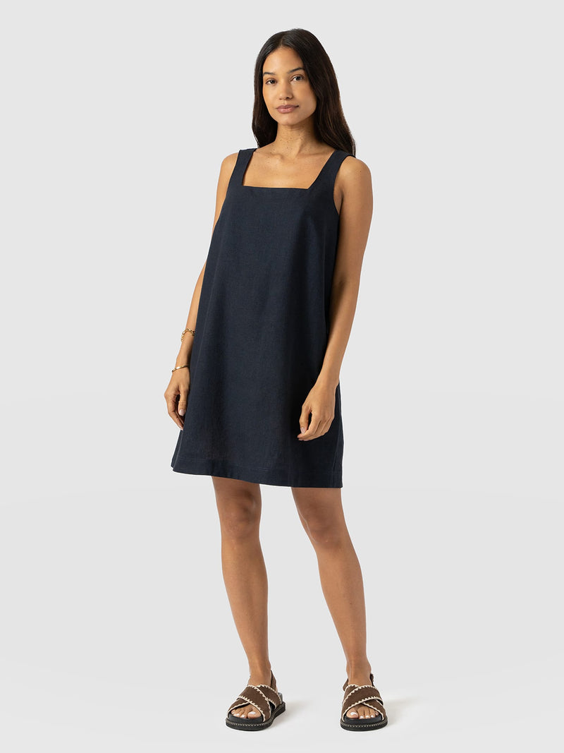 Corinne Linen Cami Dress - Navy - Women's Dresses | Saint + Sofia® USA