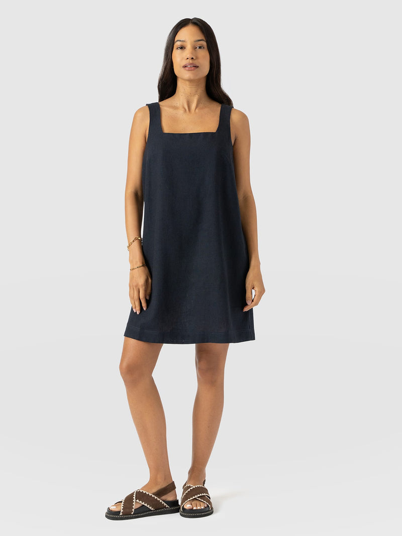 Corinne Linen Cami Dress - Navy - Women's Dresses | Saint + Sofia® USA