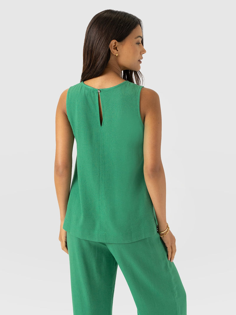 Corinne Linen Tunic - Green - Women's T-shirts | Saint + Sofia® USA