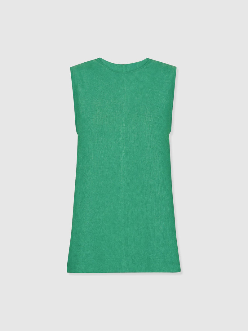 Corinne Linen Tunic - Green - Women's T-shirts | Saint + Sofia® USA