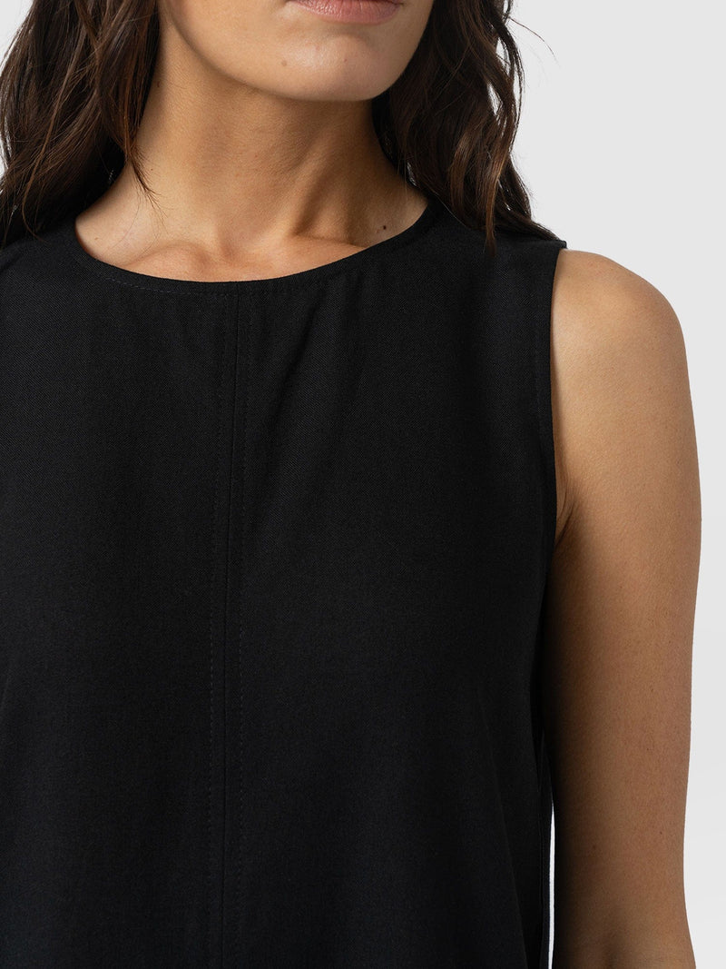 Corinne Linen Shift Dress - Black - Women's Dresses | Saint + Sofia® USA