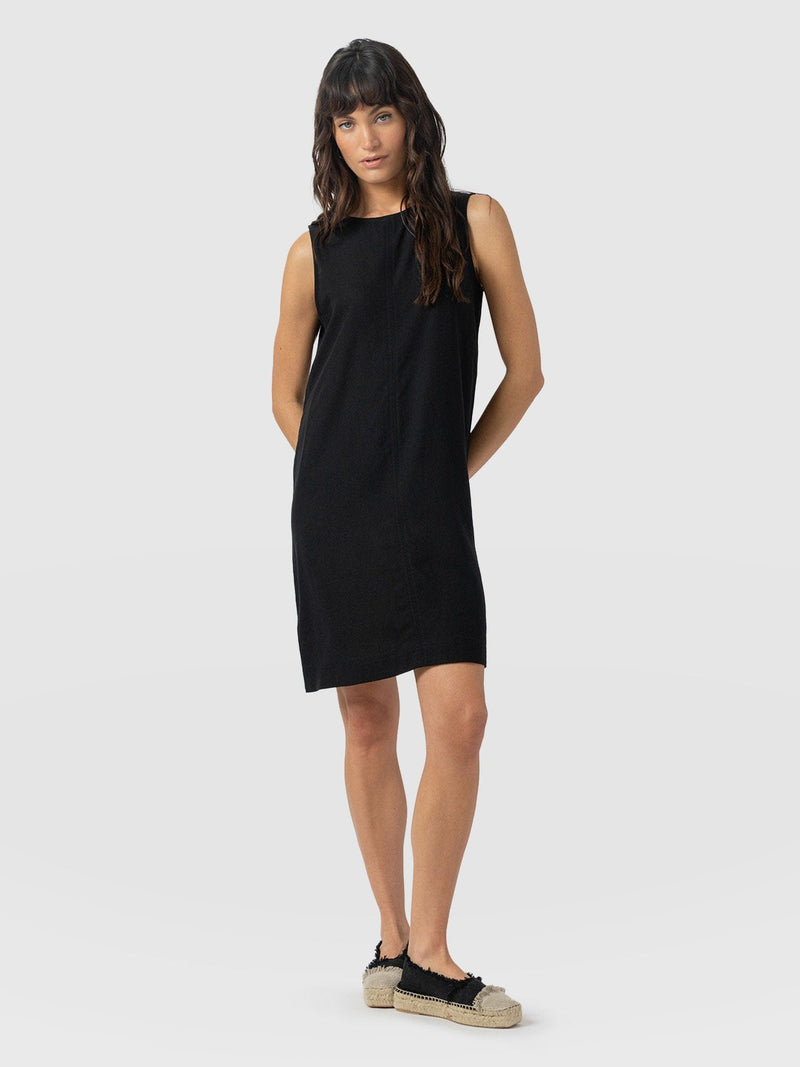 Corinne Linen Shift Dress - Black - Women's Dresses | Saint + Sofia® USA