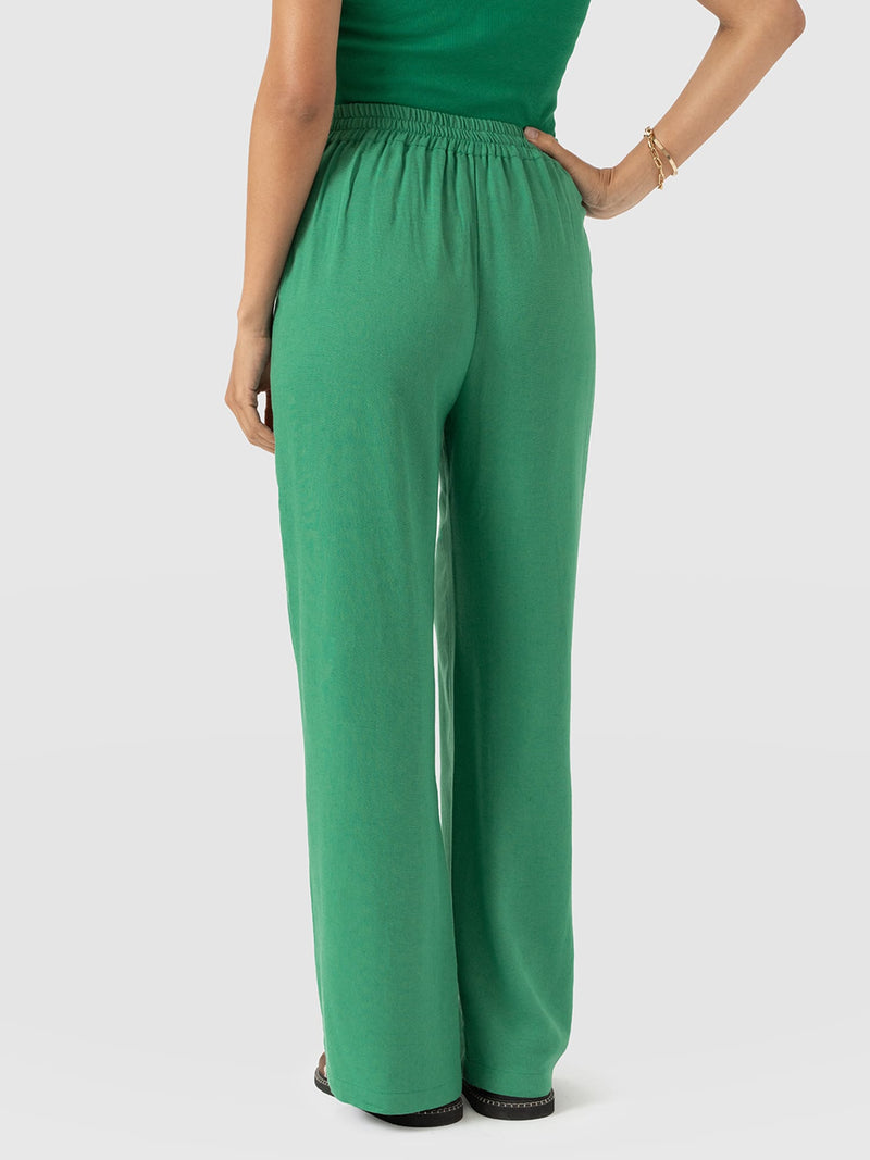 Corinne Wide Leg Linen Pant - Green - Women's Pants | Saint + Sofia® USA