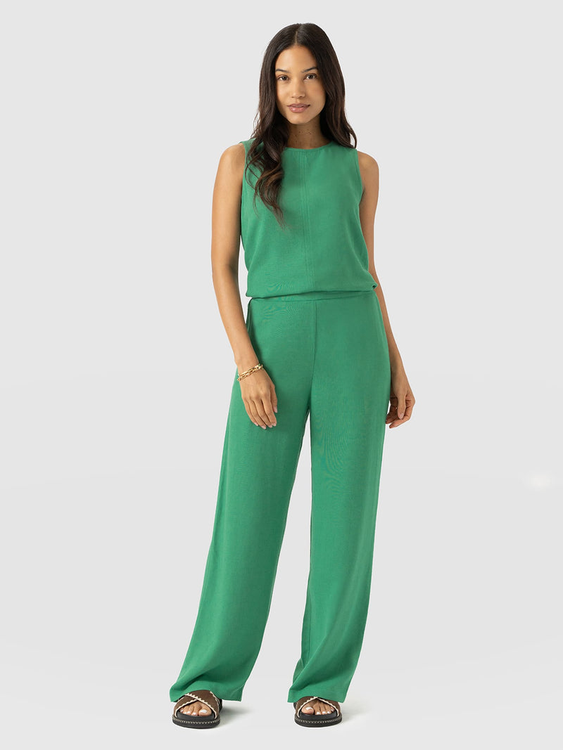 Corinne Wide Leg Linen Pant - Green - Women's Pants | Saint + Sofia® USA