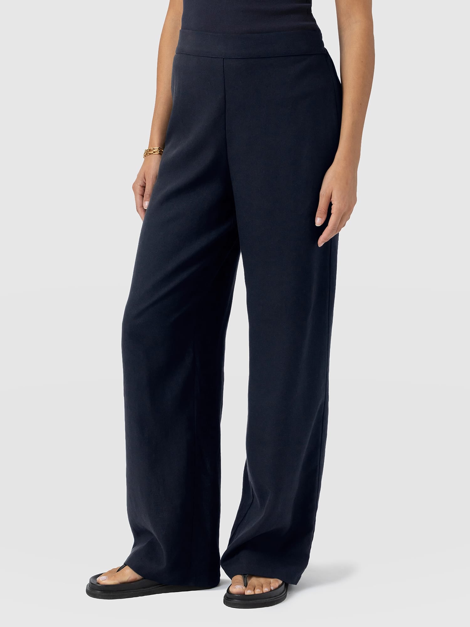 Corinne Wide Leg Linen Pant - Navy - Women's Pants | Saint + Sofia® USA