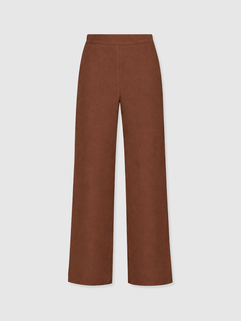 Corinne Wide Leg Linen Pant - Russet Brown - Women's Pants | Saint + Sofia® USA