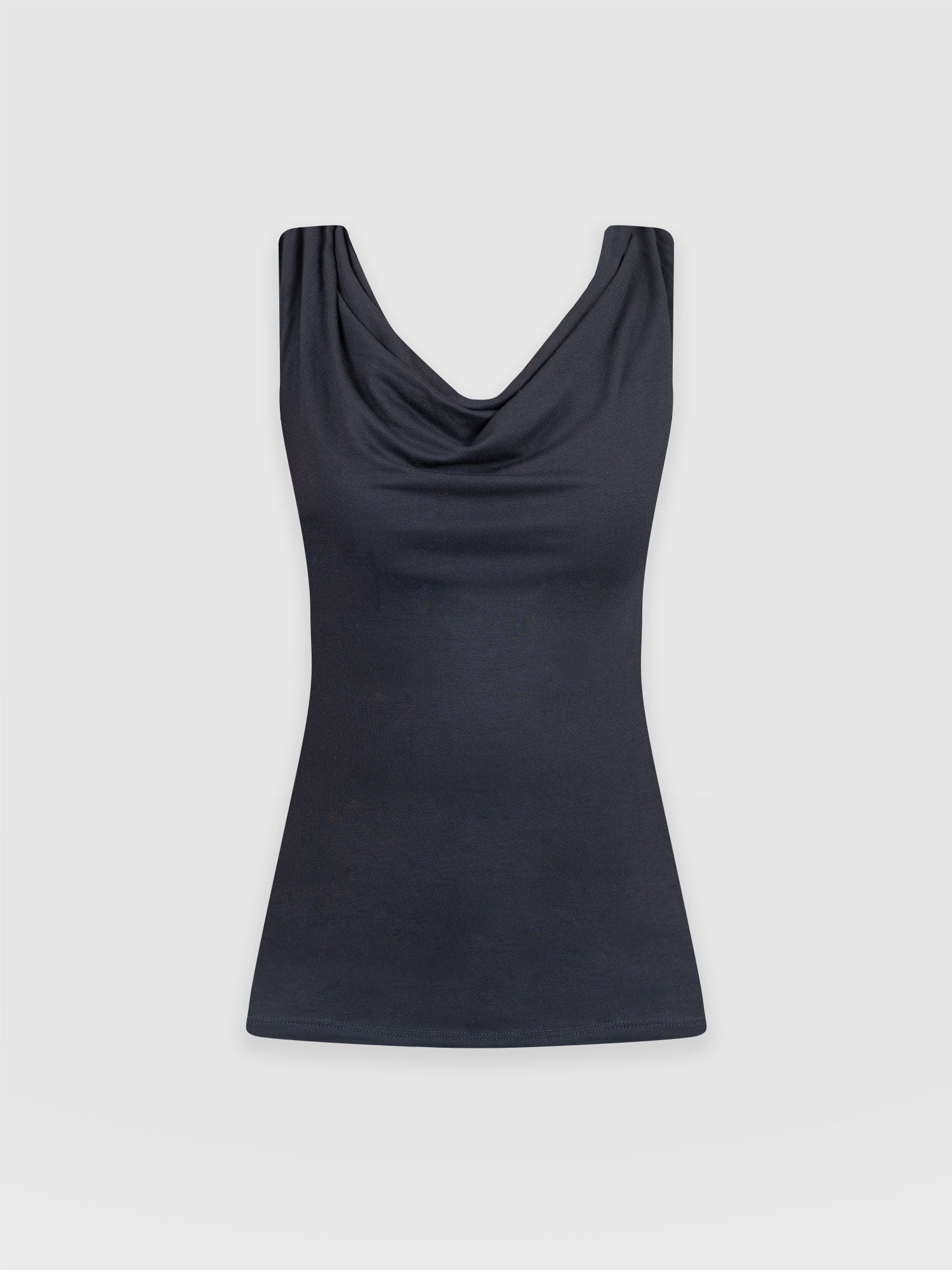 Cowl Neck Cami Navy - Women's T-Shirts | Saint + Sofia® USA