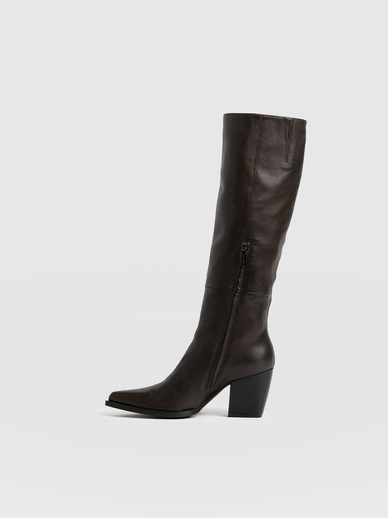 Dallas Knee High Boot - Chocolate - Women's Shoes | Saint + Sofia® USA
