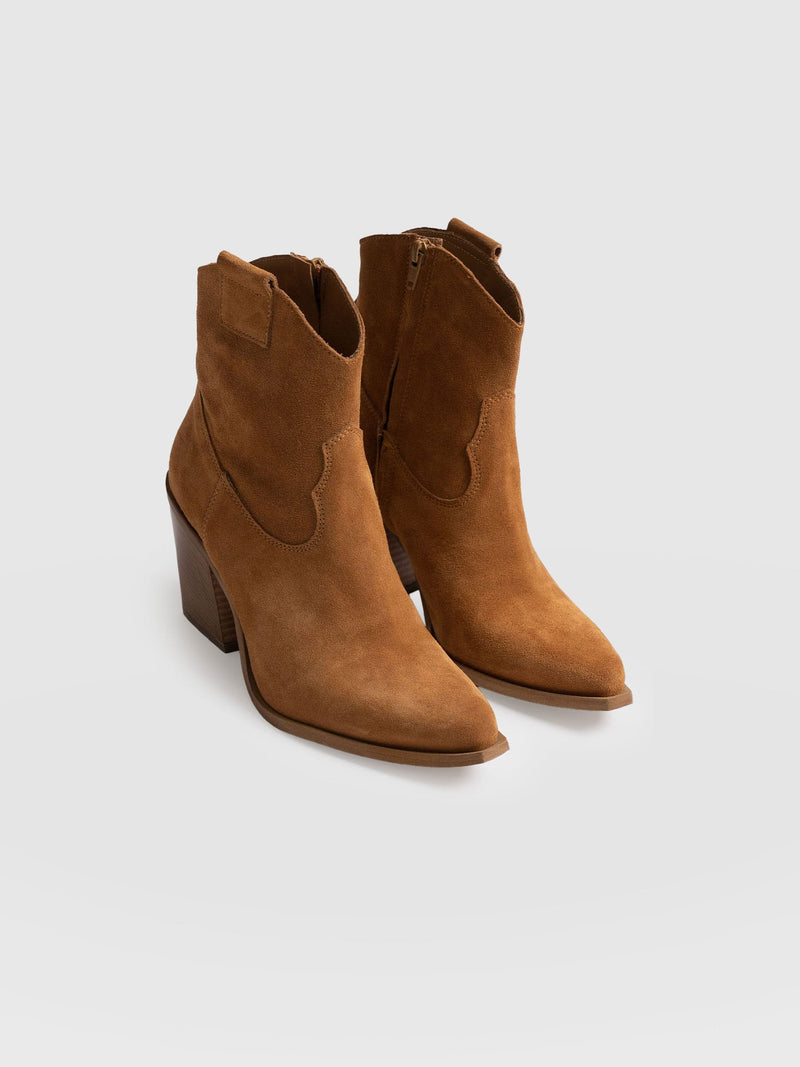 Dallas Mid Boot Tan - Women's Leather Boots | Saint + Sofia® USA