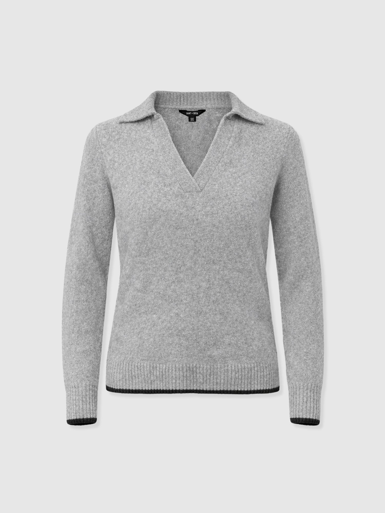 Delphi Polo Knit - Grey - Women's Sweaters | Saint + Sofia® USA