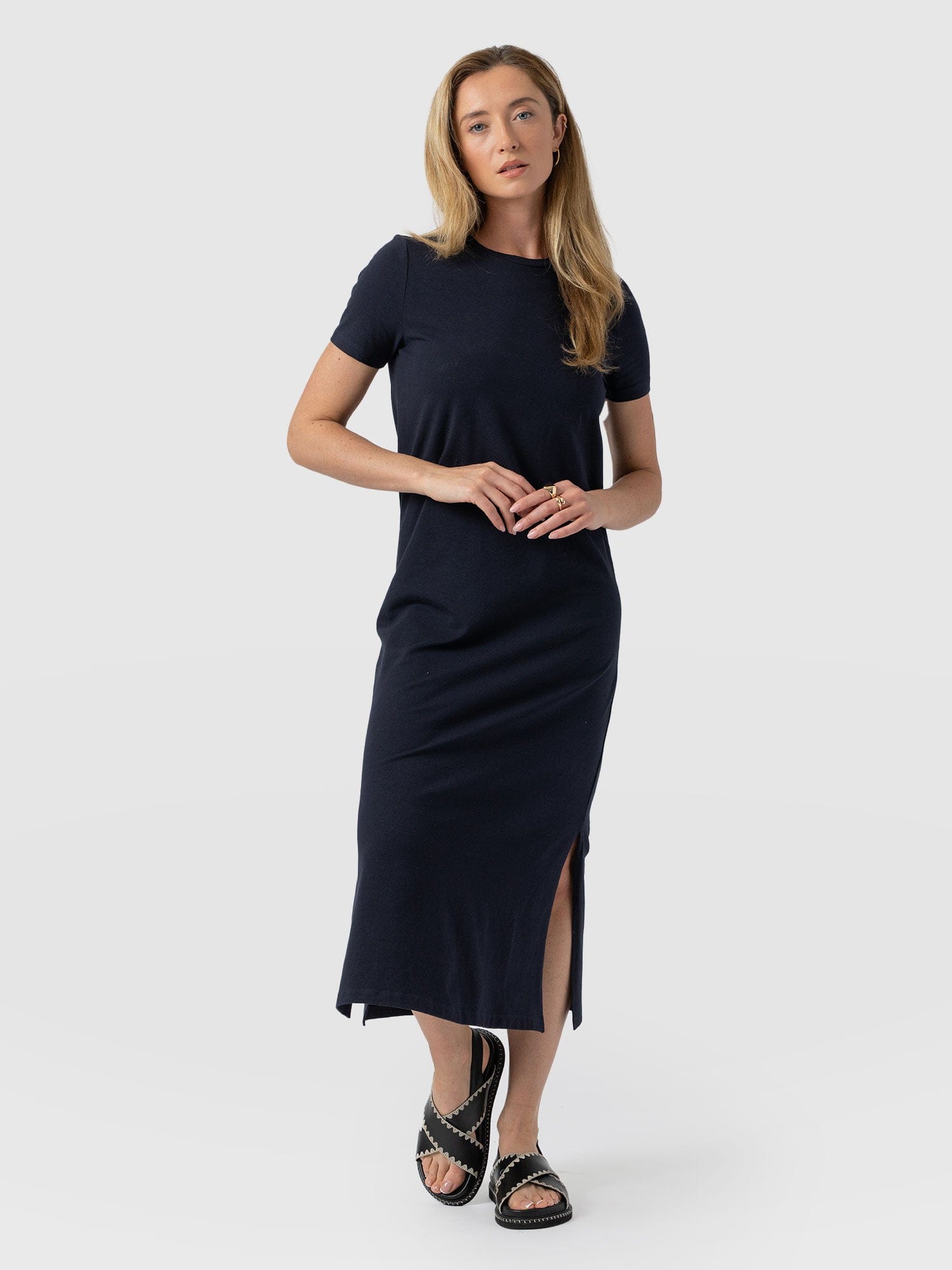 Womens T Shirt Midi Dress Top Ladies T Shirt Dress Uk Cheap Sale Black Jersey  T
