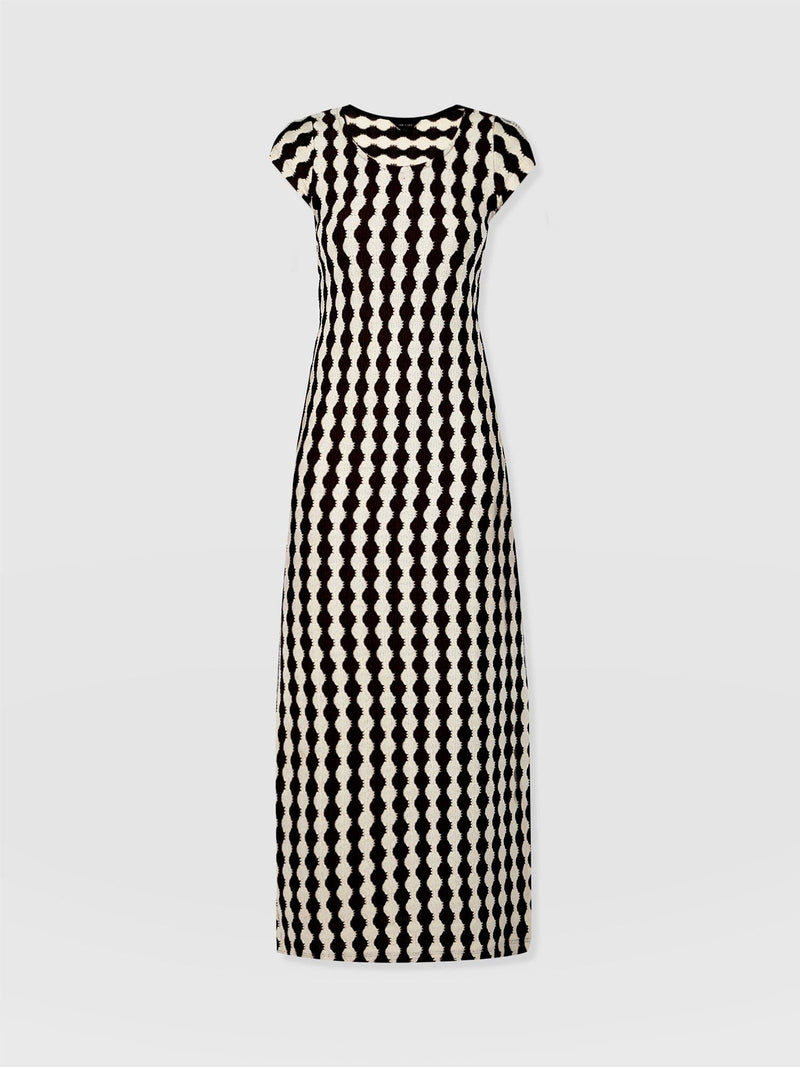 Elise Scoop Neck Midaxi Dress - Black/Cream - Women's Dresss | Saint + Sofia® USA