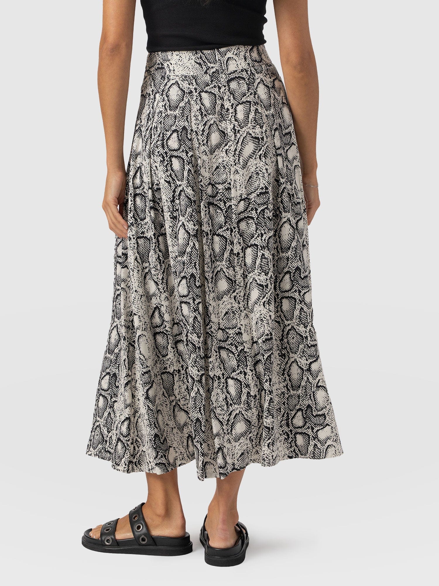 Eliza Pleated Skirt Cream Snake - Women's Skirts | Saint + Sofia® US