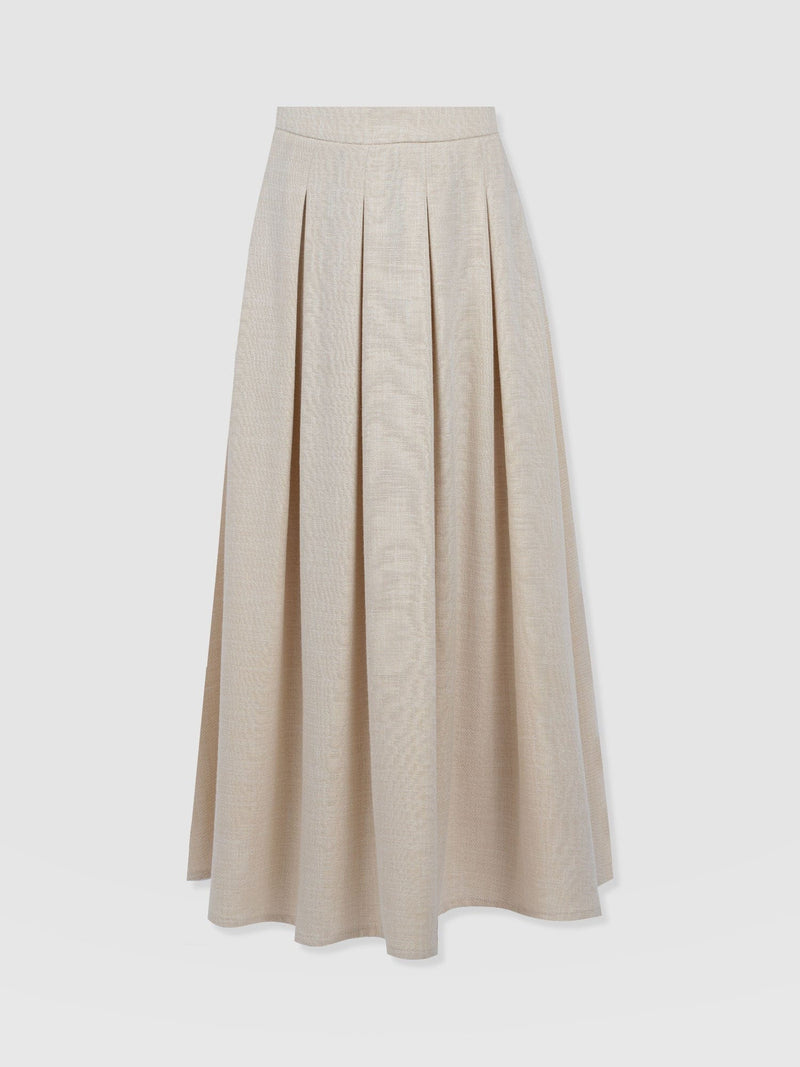 Eliza Pleated Skirt - Cream - Women's Skirts | Saint + Sofia® USA