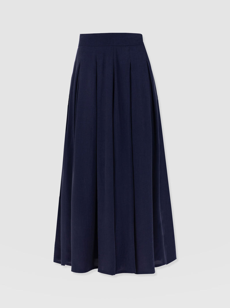 Eliza Pleated Skirt Navy - Women's Skirts | Saint + Sofia® US