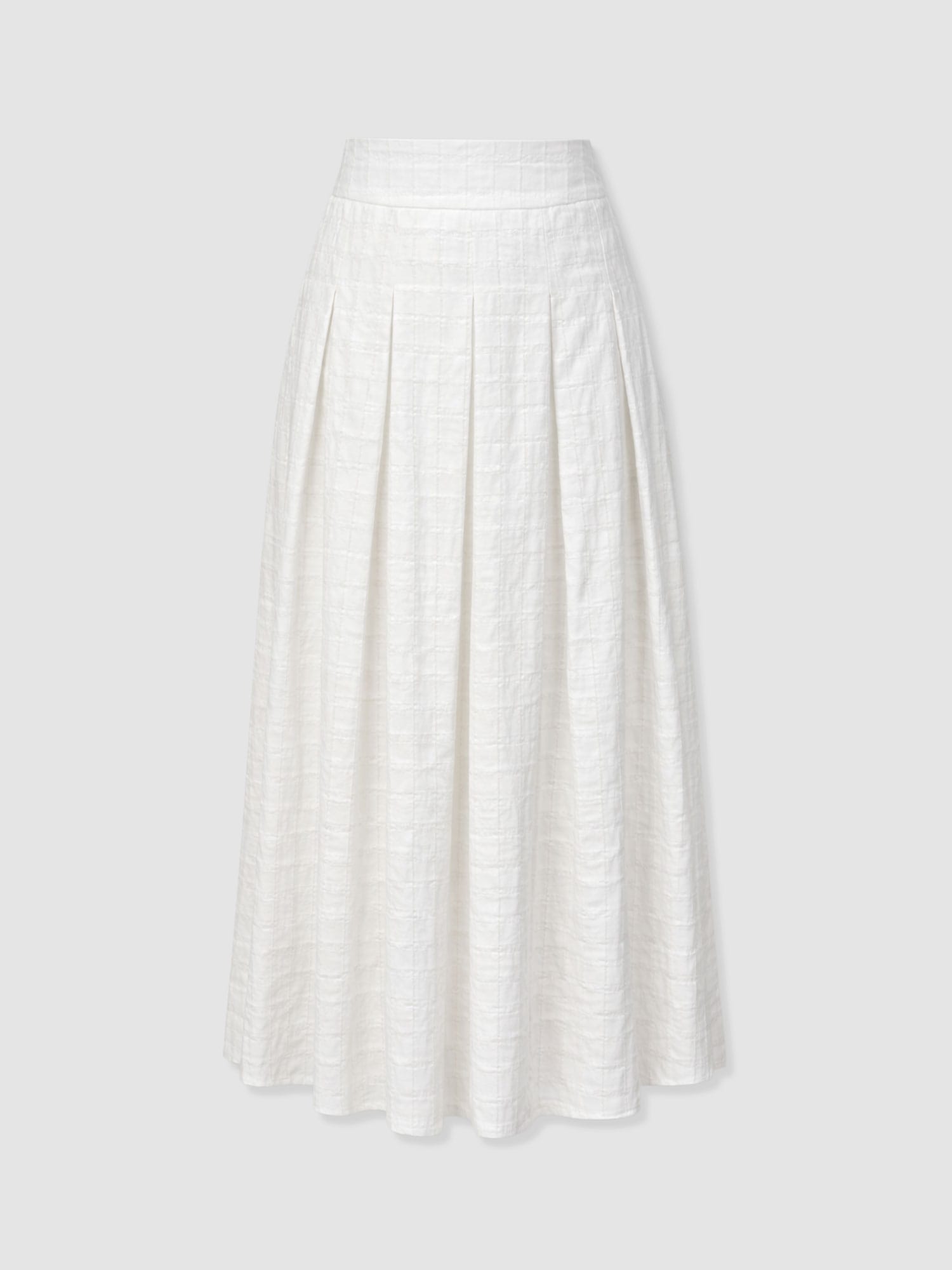Eliza Pleated Skirt - White Textured - Women's Skirts | Saint + Sofia® USA