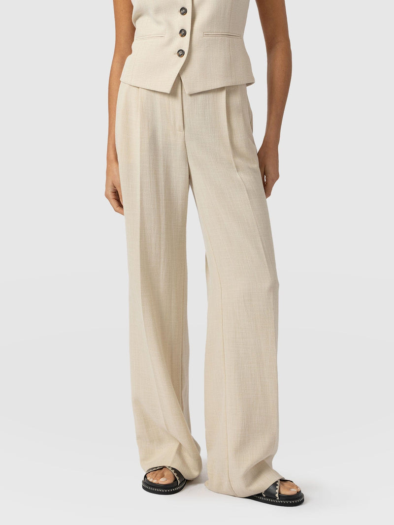 Argent Wide Leg Pant Cream - Women's Trousers | Saint + Sofia® US