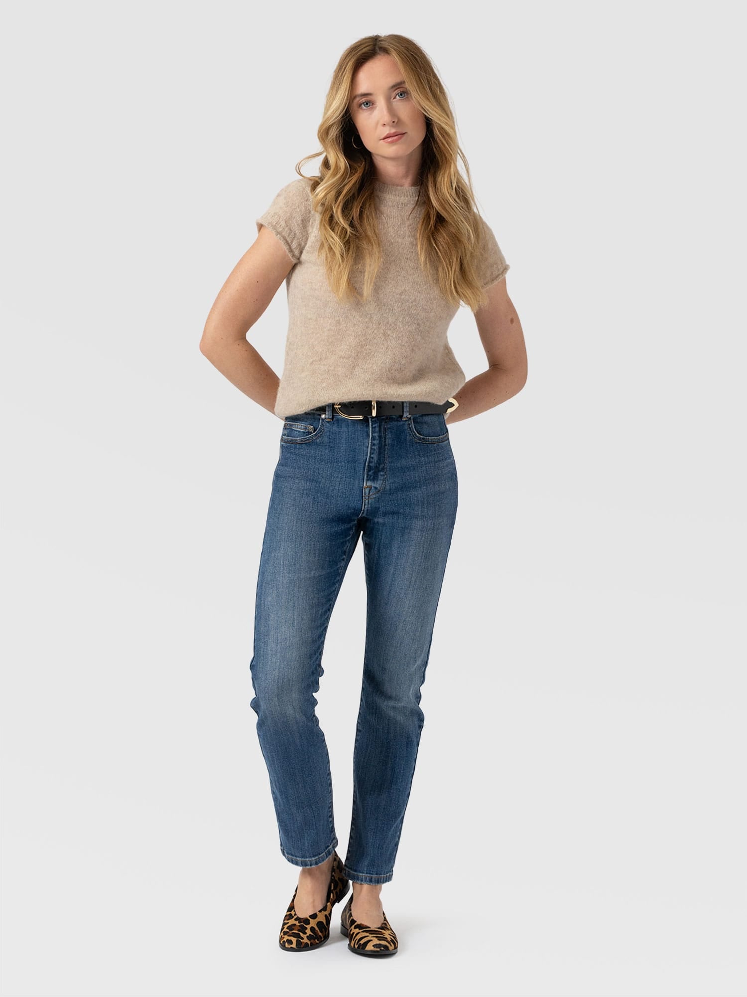 Emma Straight Leg Jeans Mid Blue - Women's Jeans | Saint + Sofia® US