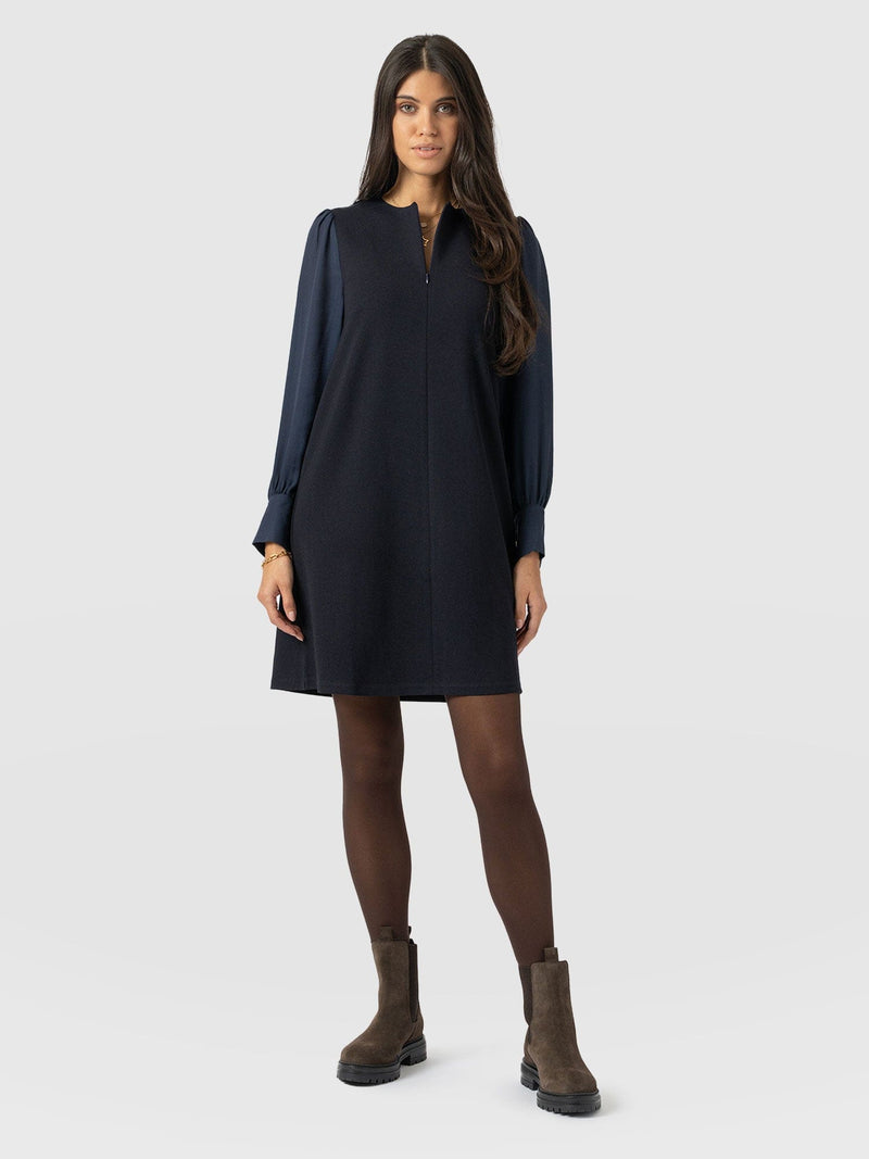 Esme Zip Up Dress Navy - Women's Dresses | Saint + Sofia® US