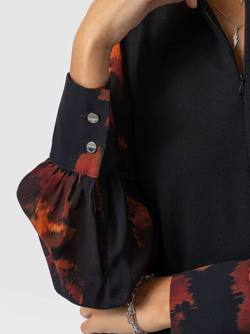Esme Zip Up Top - Autumn Floral - Women's T-shirts | Saint + Sofia® USA