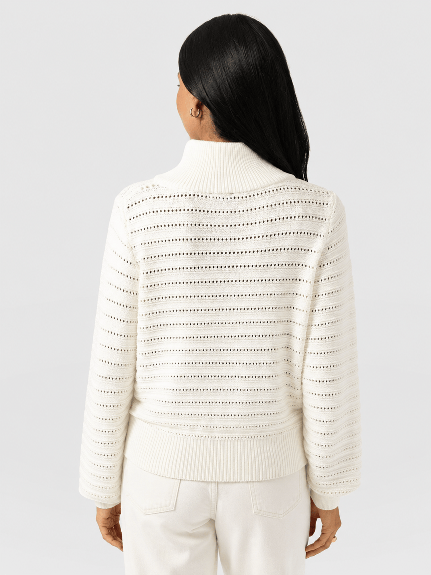 Ester Quarter Zip Knit - Cream - Women's Sweaters | Saint and Sofia® USA