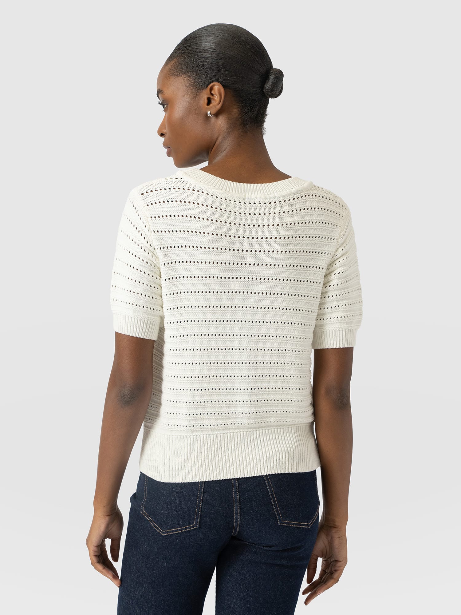 Ester Short Sleeve Knit - Cream - Women's Sweaters | Saint and Sofia® USA