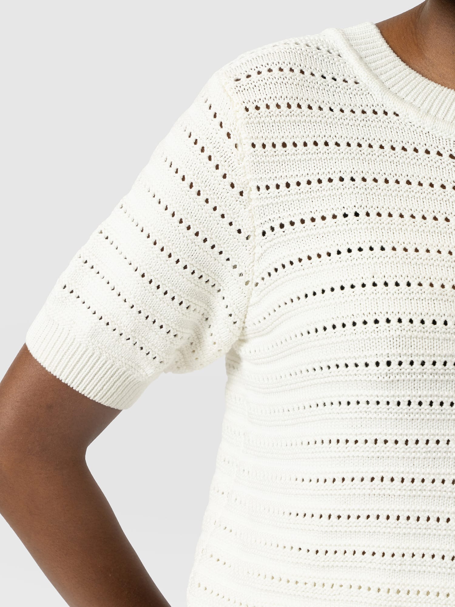 Ester Short Sleeve Knit - Cream - Women's Sweaters | Saint and Sofia® USA
