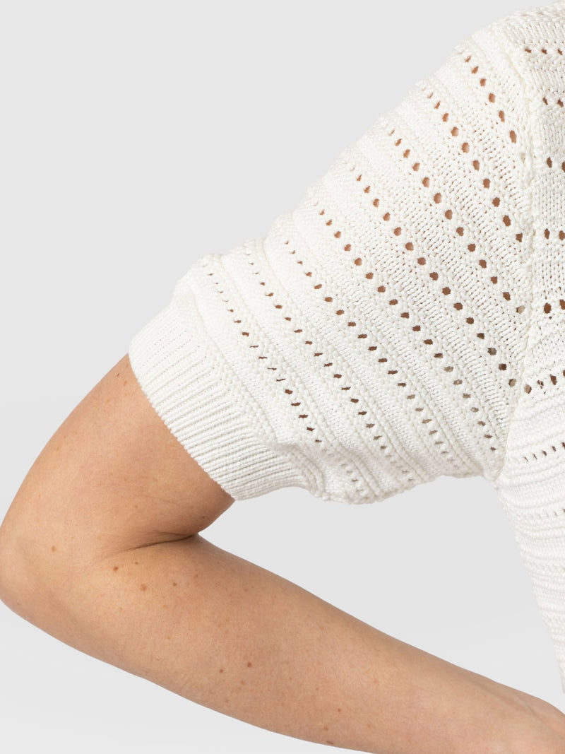 Ester Short Sleeve Knit - Cream - Women's Sweaters | Saint + Sofia® USA