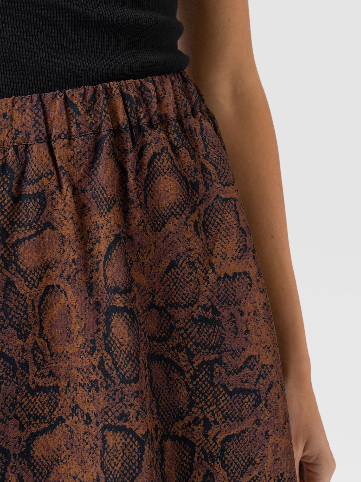 Etta Layered Mini Skirt Brown Snake - Women's Skirts | Saint + Sofia® US