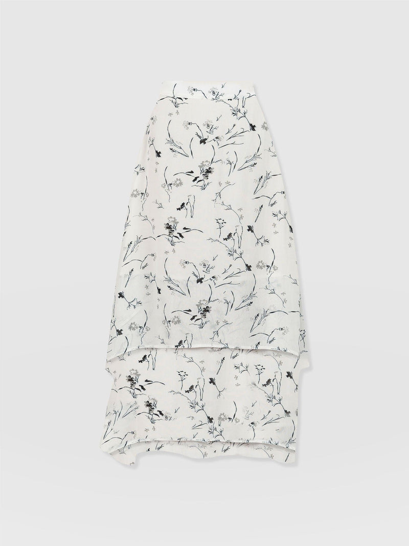 Etta Layered Skirt White Floral - Women's Skirts | Saint + Sofia® USA