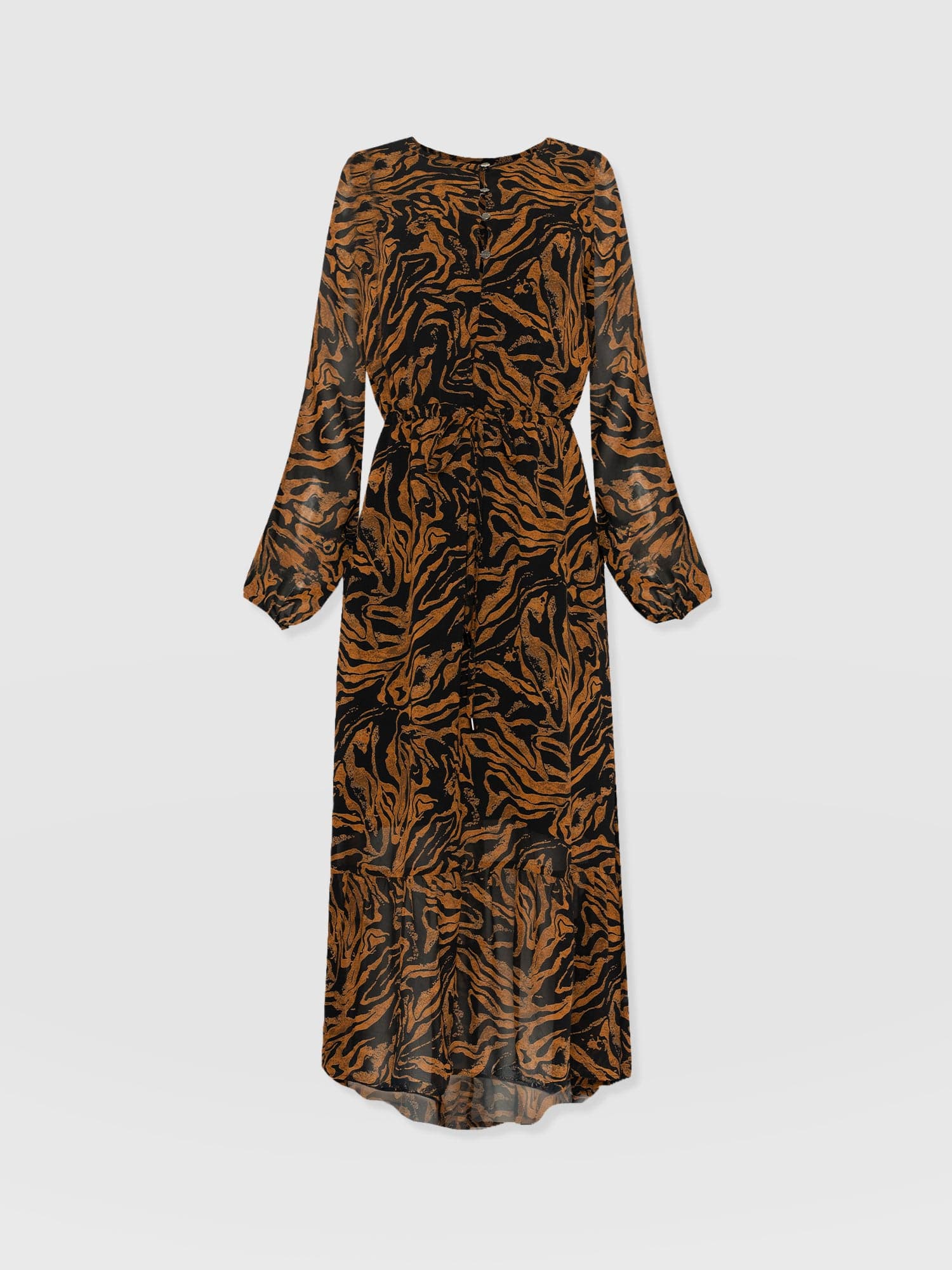 Evelyn High Low Dress - Brown Zebra - Women's Dresses | Saint and Sofia® USA