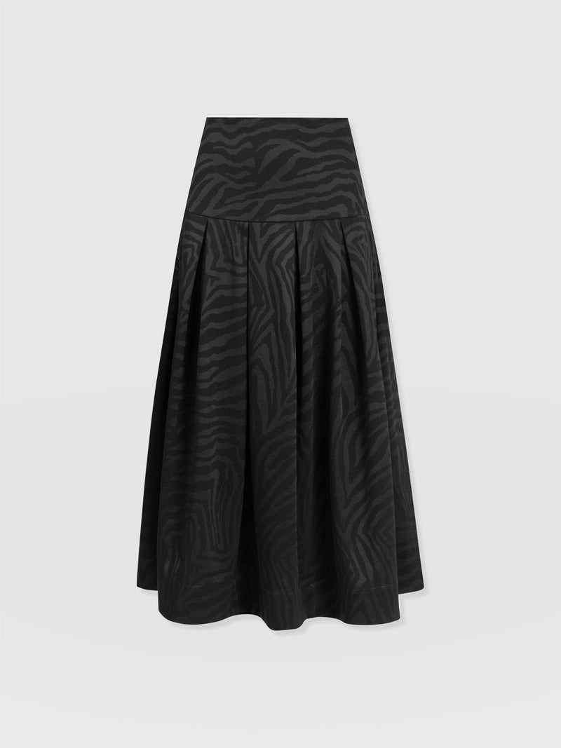 Everly Pleated Skirt Black Zebra - Women's Skirts | Saint + Sofia® US