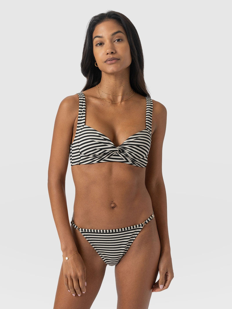Faye Adjustable Bikini Bottom - Stripe - Women's Swimwear | Saint + Sofia® USA
