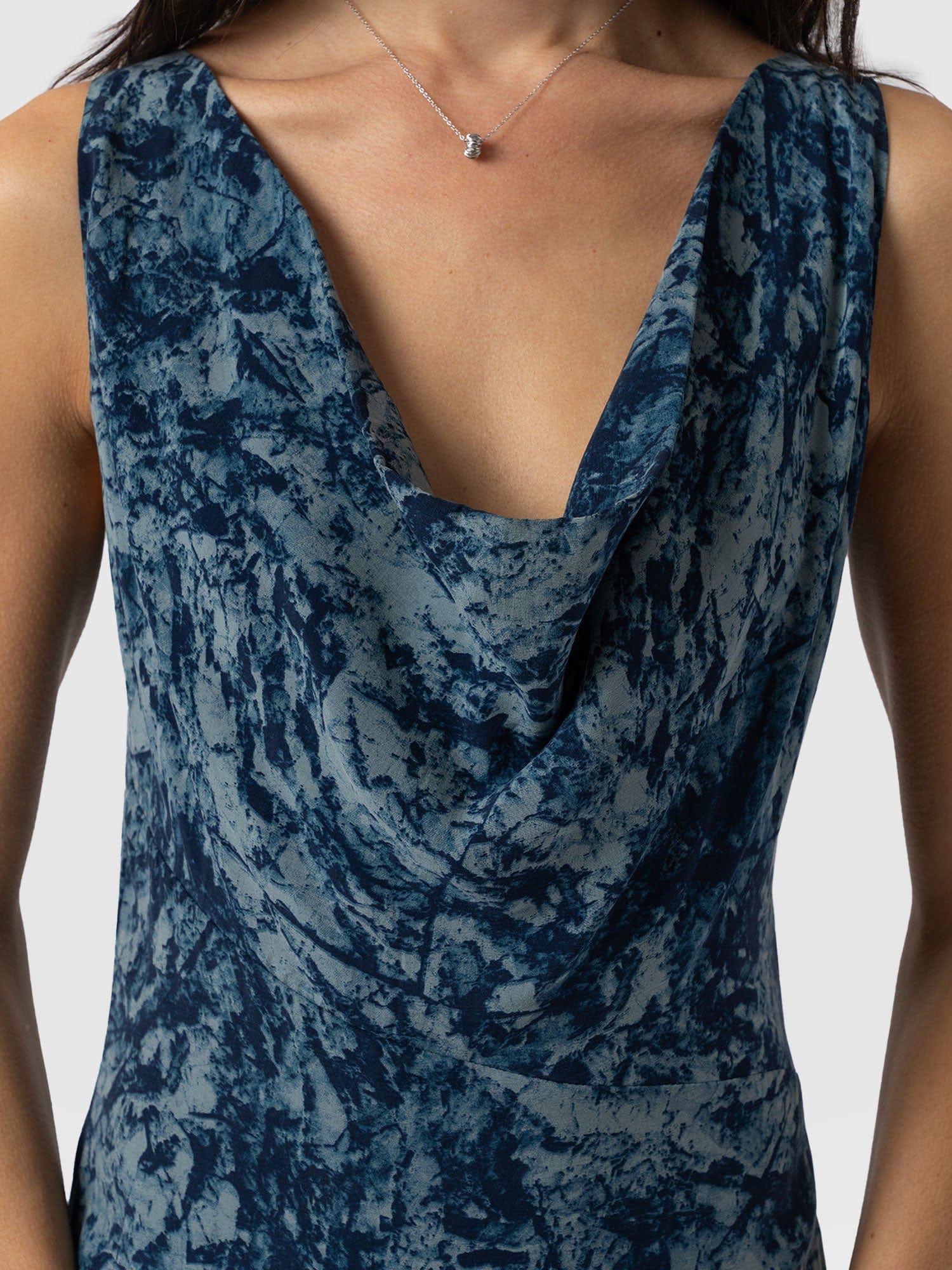 Faye Cowl Neck Dress Blue Marble - Women's Dresses | Saint + Sofia® US